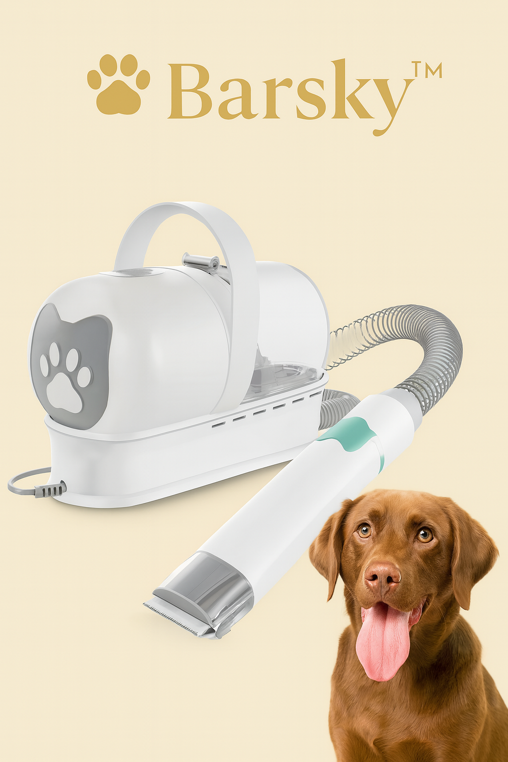 Barsky שואב שיער פרווה לחיות מחמד 7 ב-1 לטיפוח מושלם ופתרון לבעיית הנשירה בבית